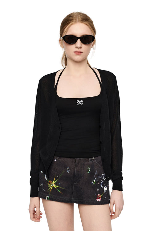 Black Halter Neck Two - piece Set - ANN ANDELMAN