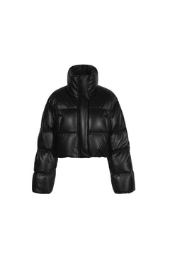 Black High - neck Puffer Jacket - ANN ANDELMAN