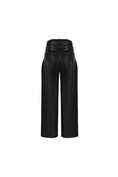 Black High - waist Leather Pants - ANN ANDELMAN