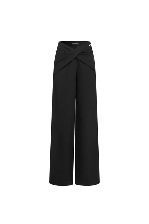 Black High - waisted Interlaced Knots Trousers - ANN ANDELMAN