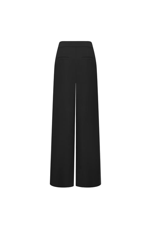 Black High - waisted Interlaced Knots Trousers - ANN ANDELMAN