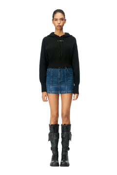 Black Hooded Sweater - ANN ANDELMAN