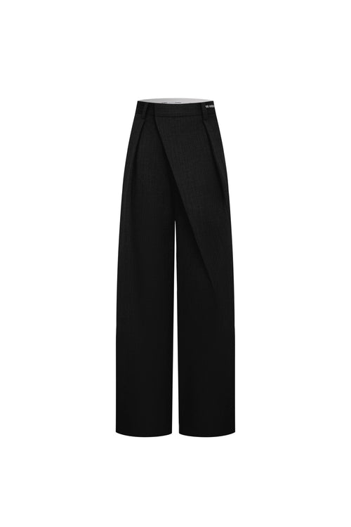 Black Irregular Trousers - ANN ANDELMAN