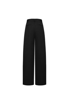 Black Irregular Trousers - ANN ANDELMAN
