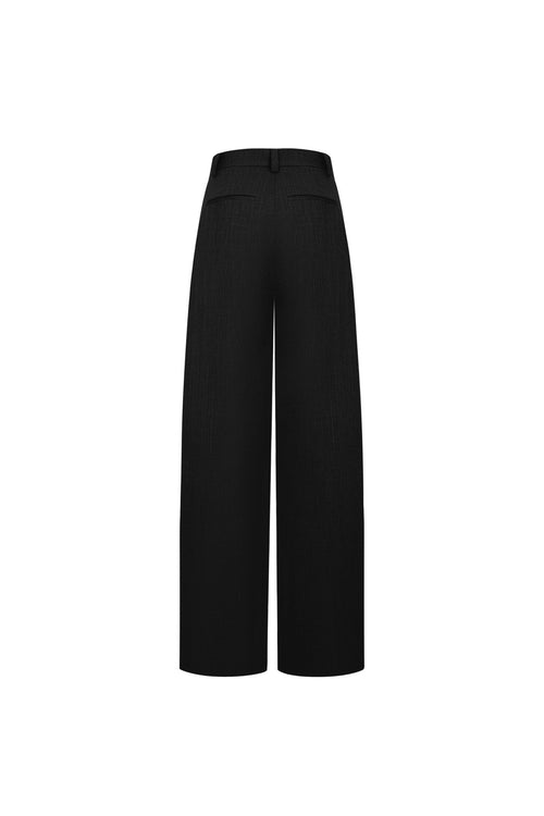 Black Irregular Trousers - ANN ANDELMAN