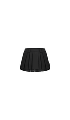 Black Lace Suit Double Pleated Skirt - ANN ANDELMAN