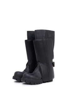 Black Leather Platform Boots - ANN ANDELMAN