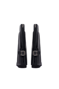 Black Leather Platform Boots - ANN ANDELMAN