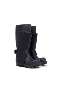 Black Leather Platform Boots - ANN ANDELMAN