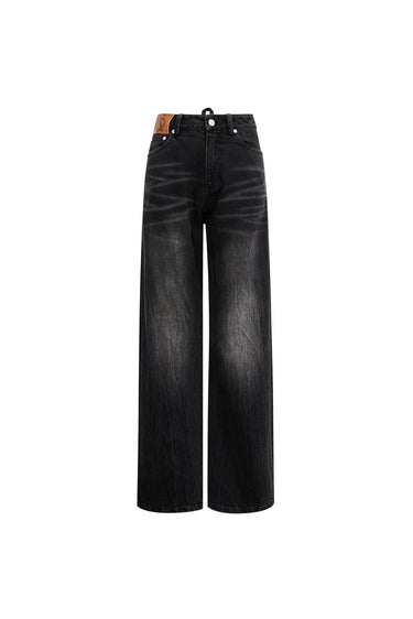 Black Lightning Mid - Rise Loose Jeans - ANN ANDELMAN