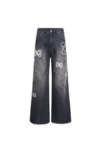 Black Logo Embroidered Flared Jeans - ANN ANDELMAN