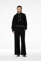 Black Logo - tape Thickened Sports Pants - ANN ANDELMAN