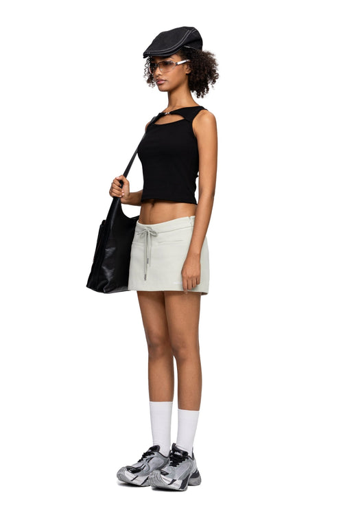 Black Metal Button Hollow Vest - ANN ANDELMAN