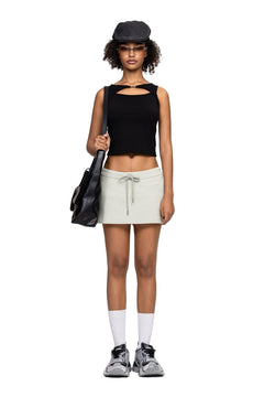 Black Metal Button Hollow Vest - ANN ANDELMAN