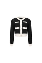 Black Metal Button Multi - pocket Knit Cardigan - ANN ANDELMAN