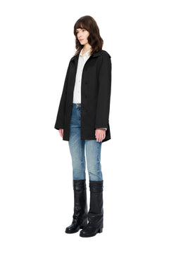 Black Mid-length Trench Coat - ANN ANDELMAN