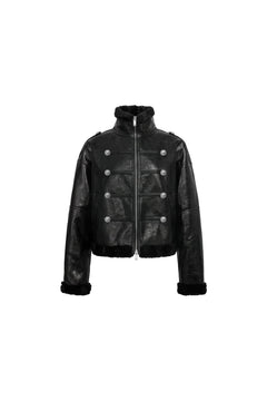 Black Napoleon leather jacket - ANN ANDELMAN