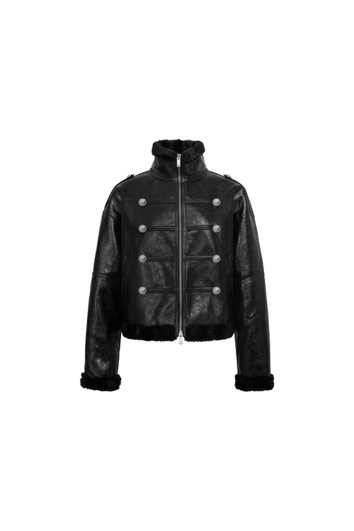 Black Napoleon leather jacket - ANN ANDELMAN