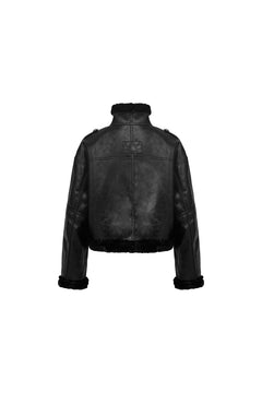 Black Napoleon leather jacket - ANN ANDELMAN
