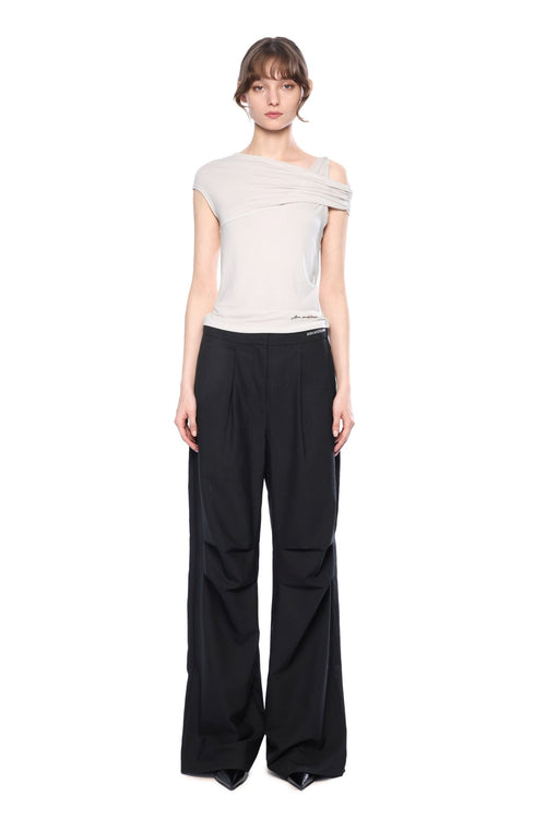 Black Parachute Suit Pants - ANN ANDELMAN