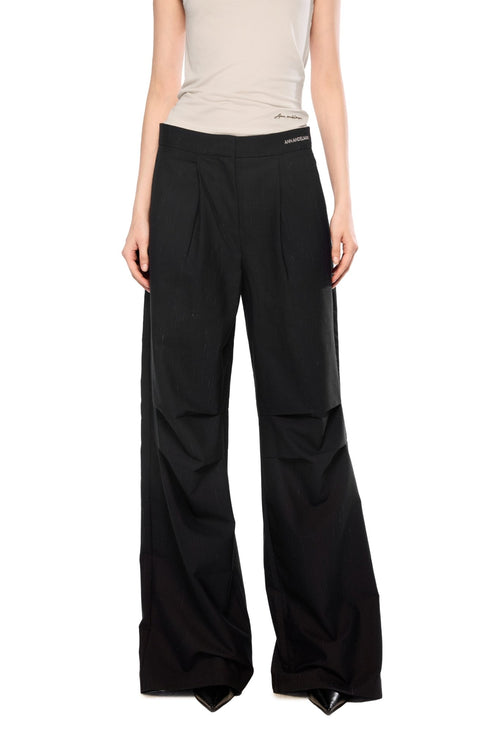 Black Parachute Suit Pants - ANN ANDELMAN