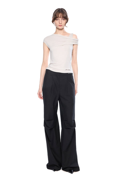 Black Parachute Suit Pants - ANN ANDELMAN