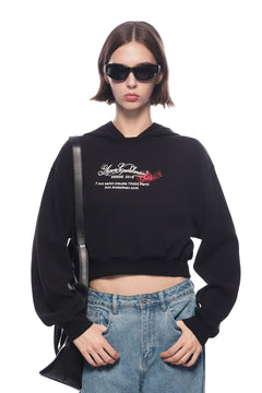Black Paris Series Envelope Print Sweatshirt - ANN ANDELMAN