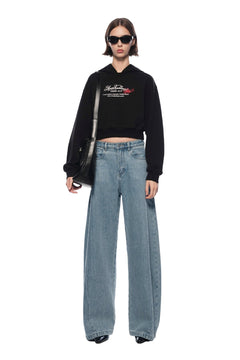 Black Paris Series Envelope Print Sweatshirt - ANN ANDELMAN