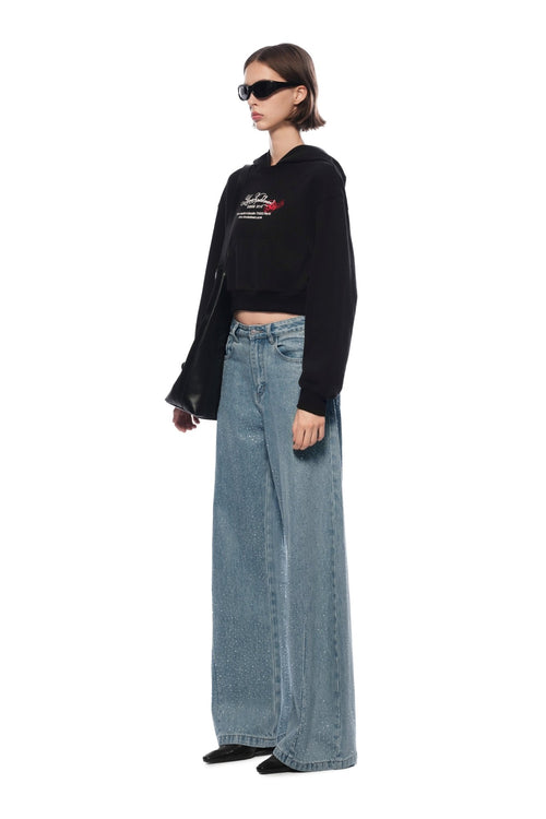 Black Paris Series Envelope Print Sweatshirt - ANN ANDELMAN