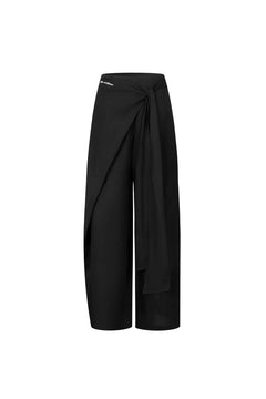 Black Patchwork Casual Trousers - ANN ANDELMAN