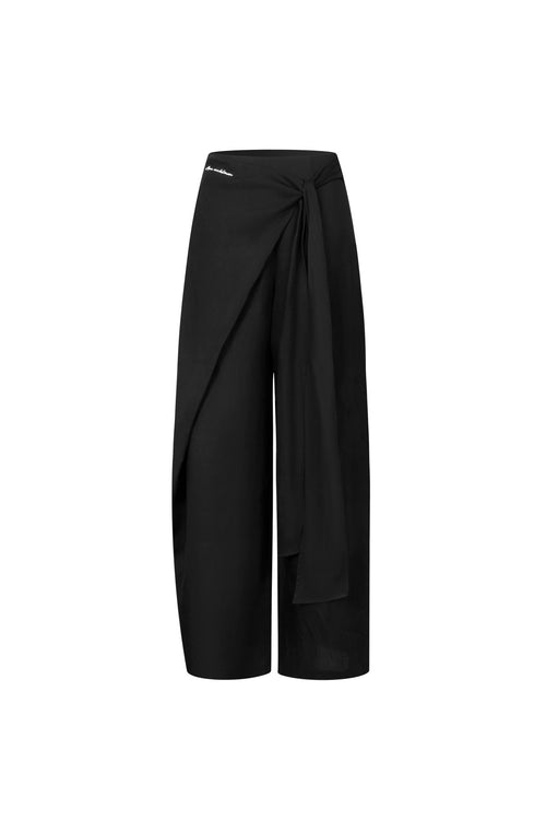 Black Patchwork Casual Trousers - ANN ANDELMAN