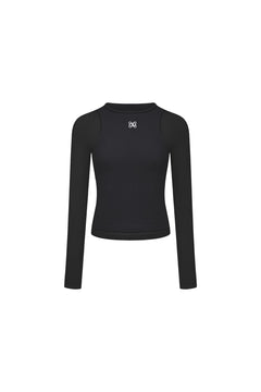 Black Patchwork Knit Top - ANN ANDELMAN