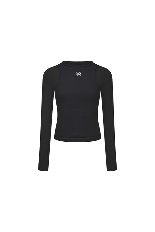 Black Patchwork Knit Top - ANN ANDELMAN