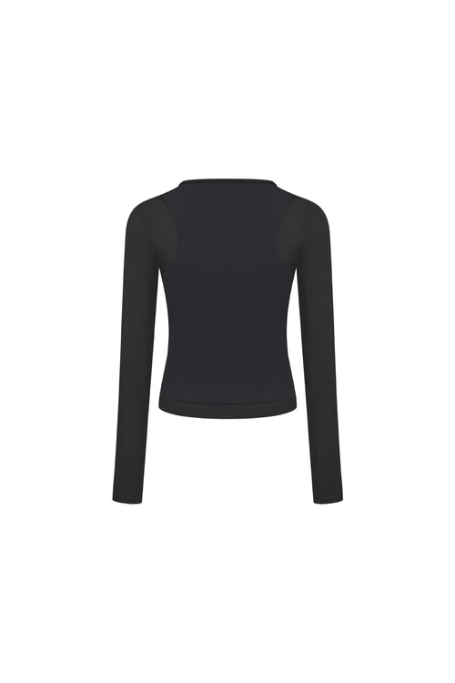 Black Patchwork Knit Top - ANN ANDELMAN