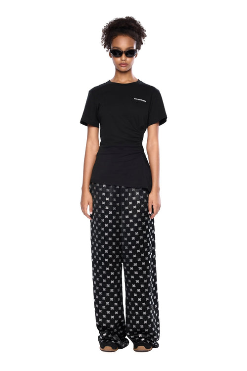 Black Pleated T-shirt - ANN ANDELMAN