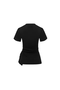 Black Pleated T-shirt - ANN ANDELMAN