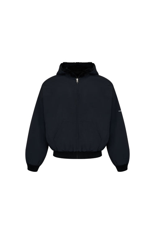 Black Reversible Shearling Puffer Jacket - ANN ANDELMAN