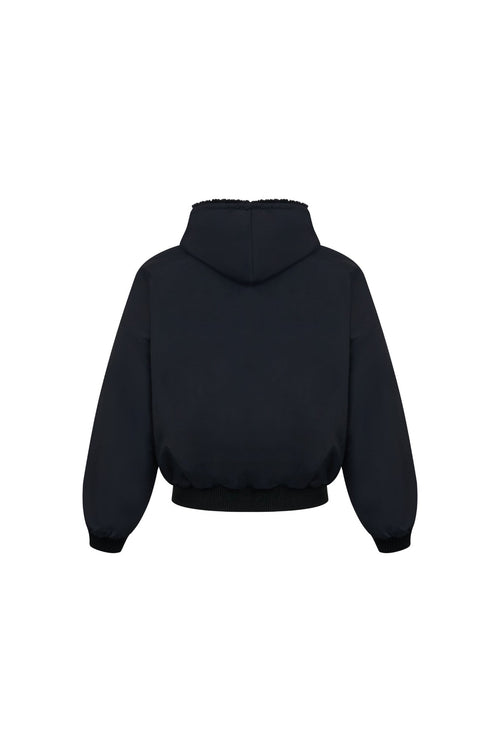 Black Reversible Shearling Puffer Jacket - ANN ANDELMAN