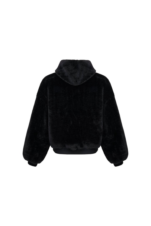 Black Reversible Shearling Puffer Jacket - ANN ANDELMAN