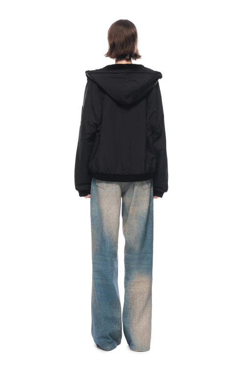 Black Reversible Shearling Puffer Jacket - ANN ANDELMAN