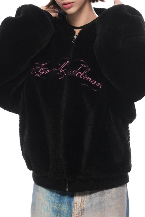 Black Reversible Shearling Puffer Jacket - ANN ANDELMAN