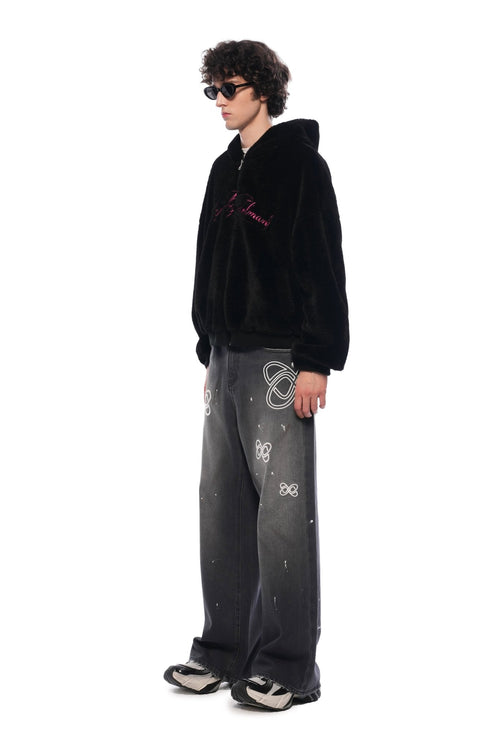 Black Reversible Shearling Puffer Jacket - ANN ANDELMAN