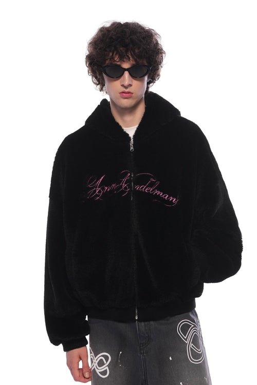 Black Reversible Shearling Puffer Jacket - ANN ANDELMAN