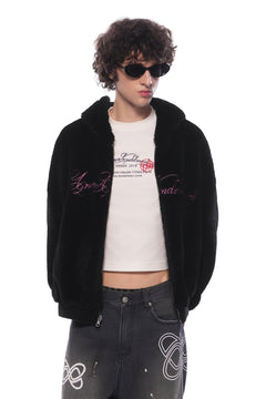 Black Reversible Shearling Puffer Jacket - ANN ANDELMAN
