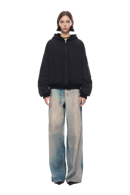 Black Reversible Shearling Puffer Jacket - ANN ANDELMAN