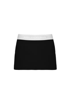 Black Ribbon Logo Bodycon Mini Skirt - ANN ANDELMAN