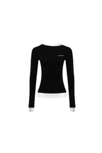 Black Round - neck Double - collar Slim - fit Base Shirt - ANN ANDELMAN