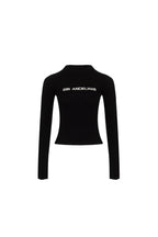 Black Round - neck Long - sleeve Knit Logo Base Shirt - ANN ANDELMAN