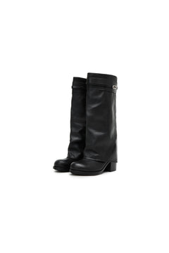 Black Round-toe Boots - ANN ANDELMAN