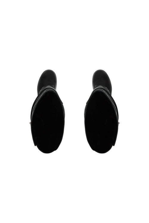 Black Round-toe Boots - ANN ANDELMAN